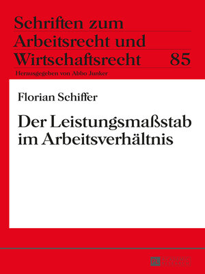 cover image of Der Leistungsmaßstab im Arbeitsverhältnis